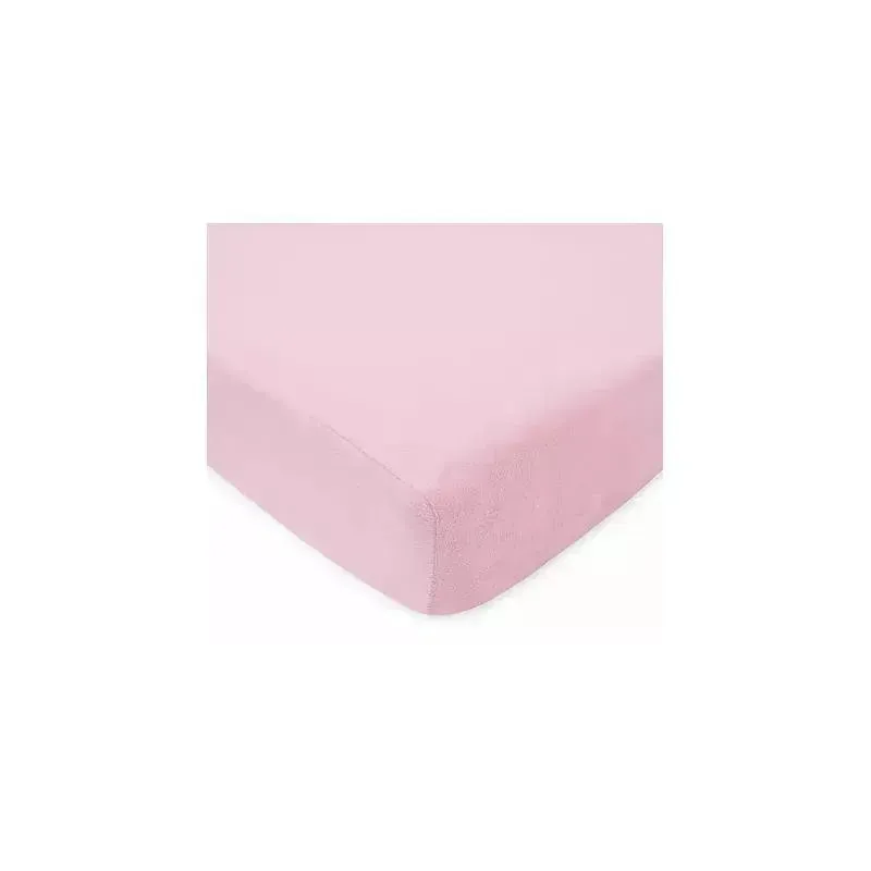 American Baby - Heavenly Soft Chenille Fitted Portable/Mini Crib Sheet, Pink