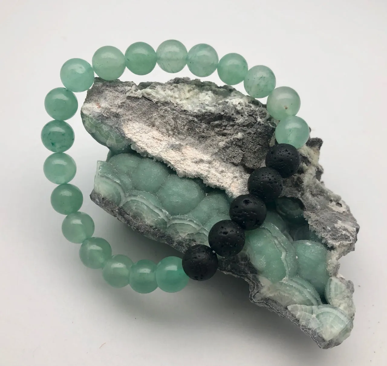 Aromatherapy Aventurine Lava Stone Mala Bracelet