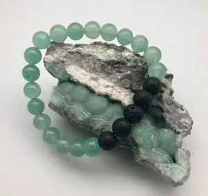 Aromatherapy Aventurine Lava Stone Mala Bracelet