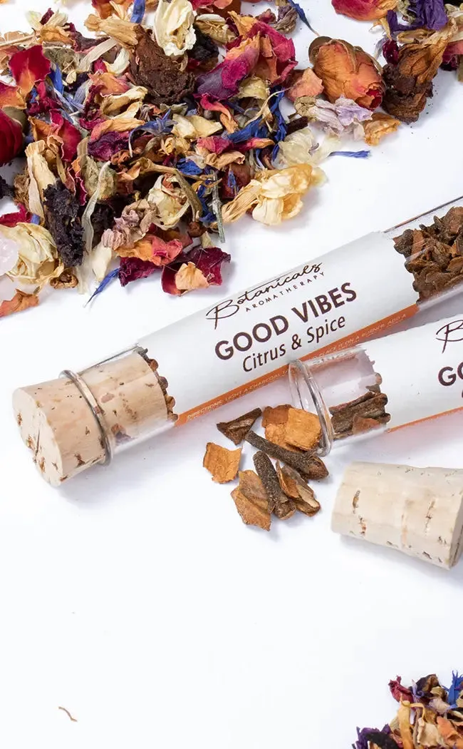 Aromatherapy Botanical Resin Glass Tube | Good Vibes