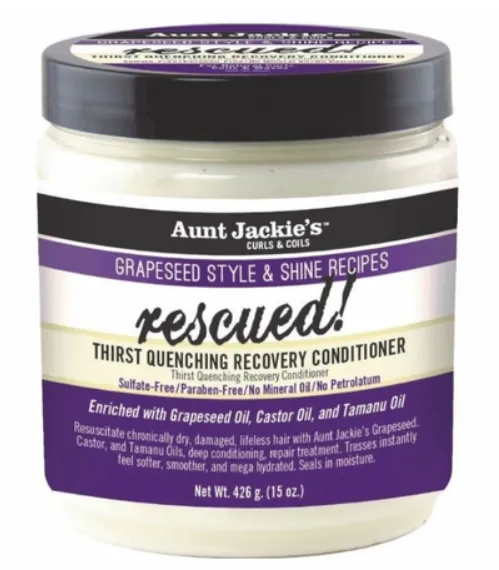 AUNT JACKIE'S CURL & COILS - GRAPESEED RESCUED THIRST QUENCING RECOVERY CONDITIONER