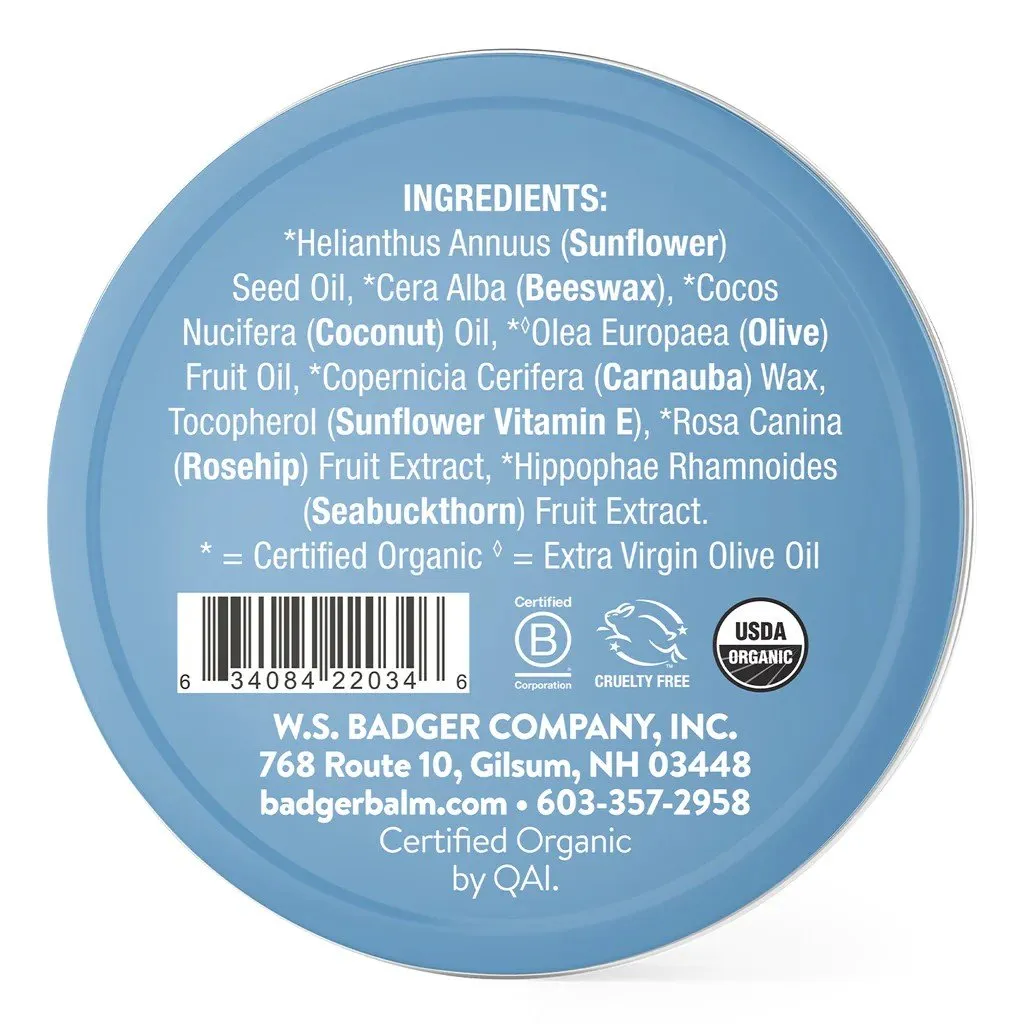 Badger Unscented Lip Butter Tin 0.7 oz Balm