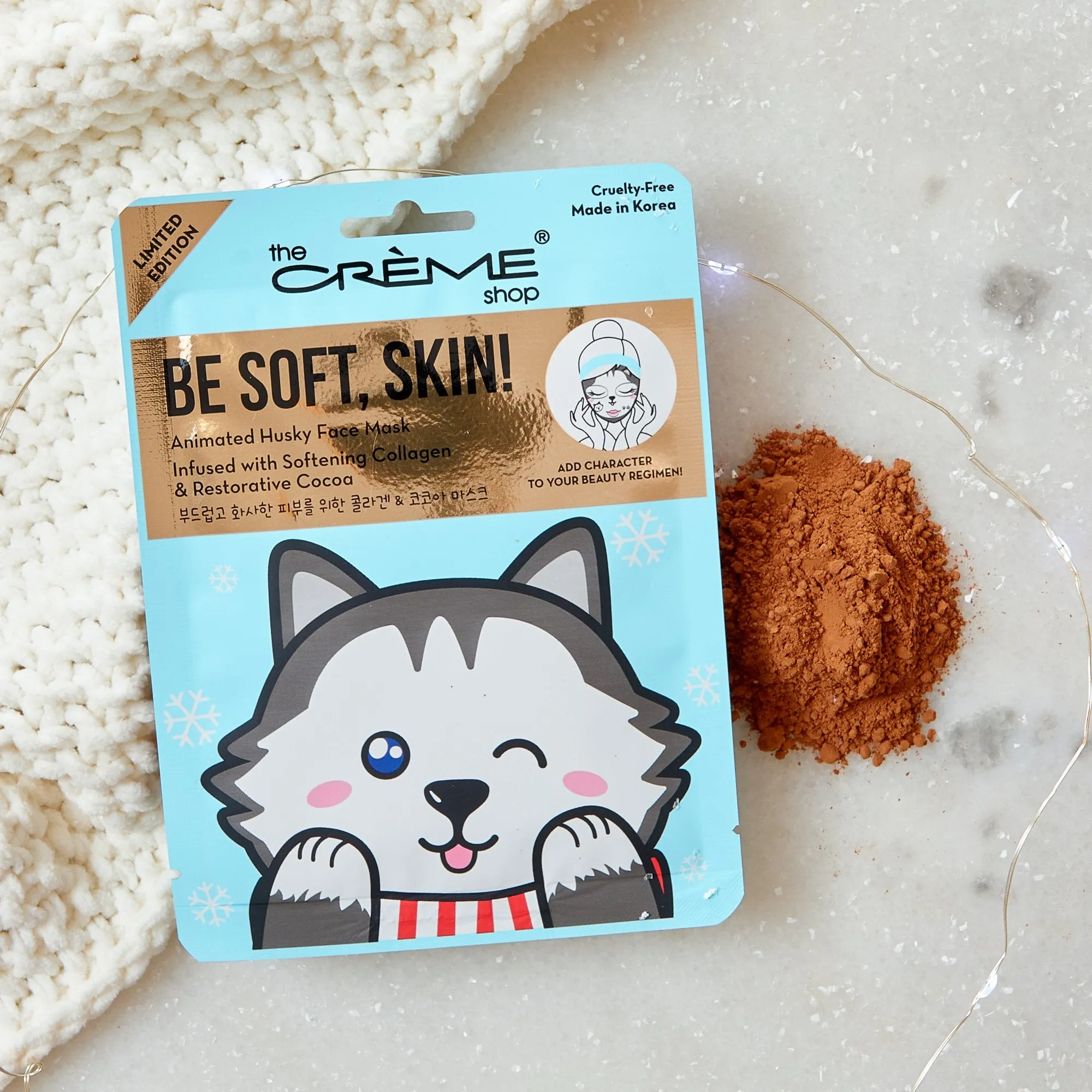 Be Soft, Skin! Animated Husky Sheet Mask | Softening & Restoring (Set of 3)