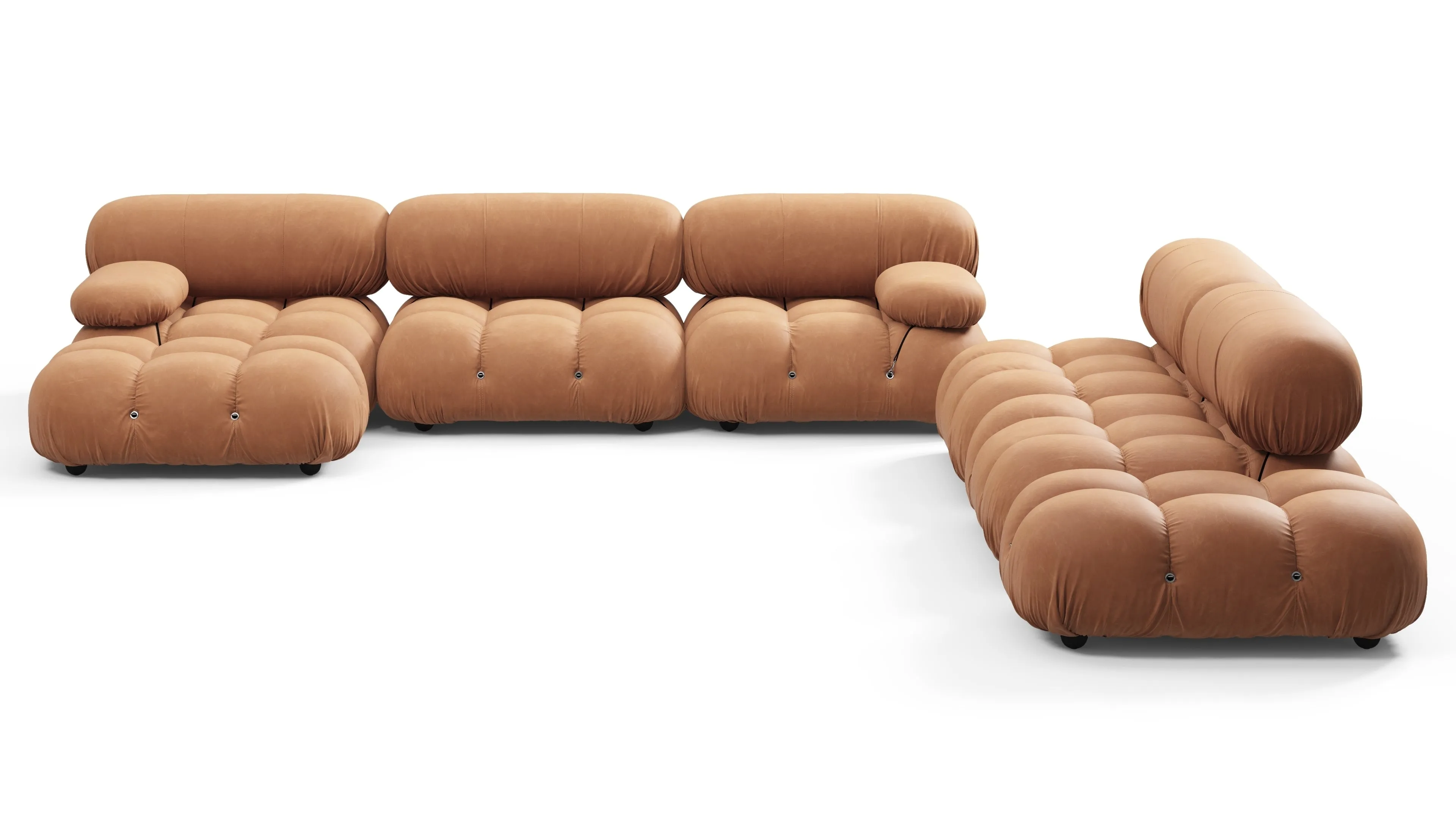 Belia - Belia Large Sectional, Right Corner, Tan Vegan Leather