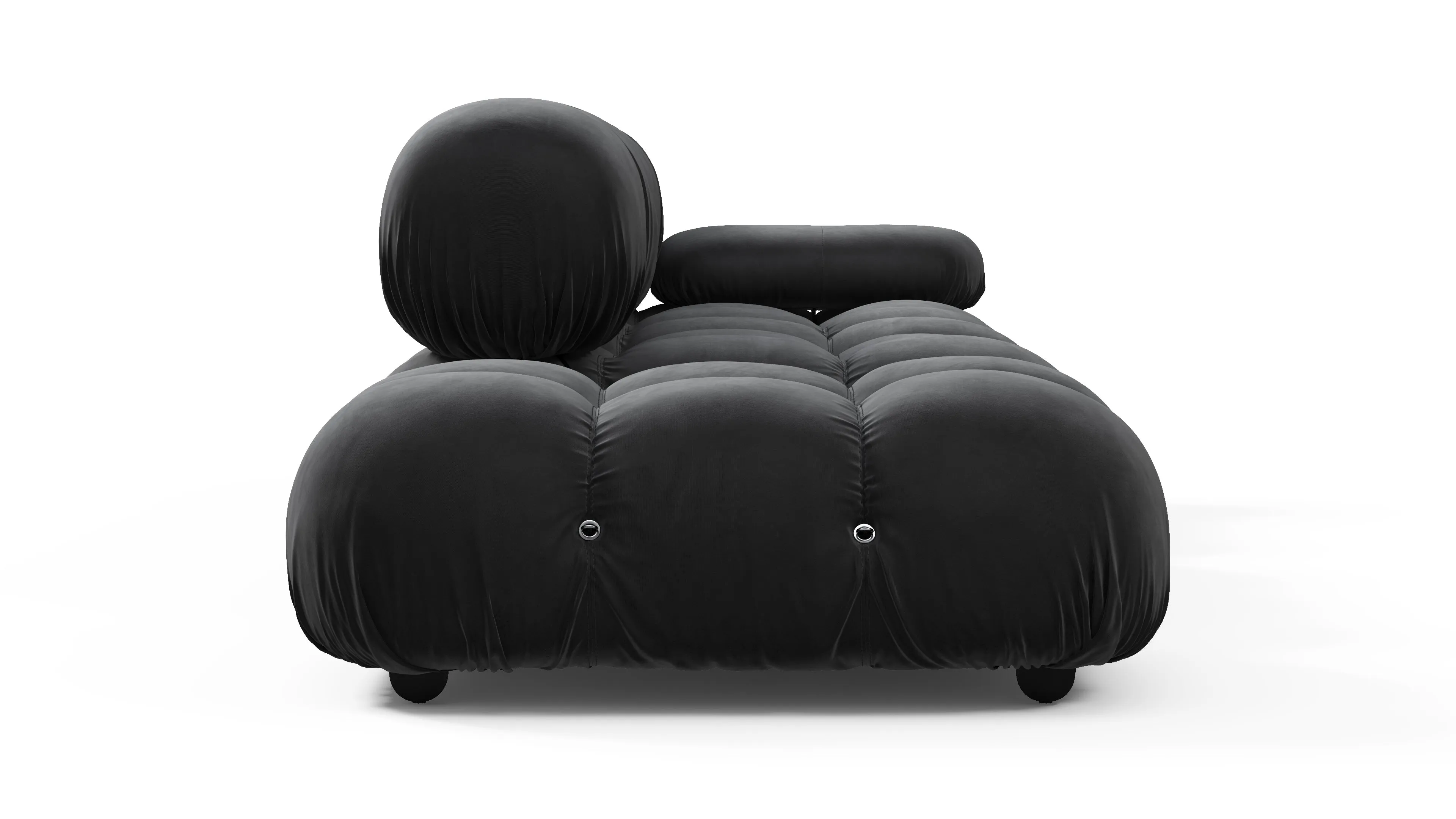 Belia - Belia Open End Sofa, Left, Black Velvet