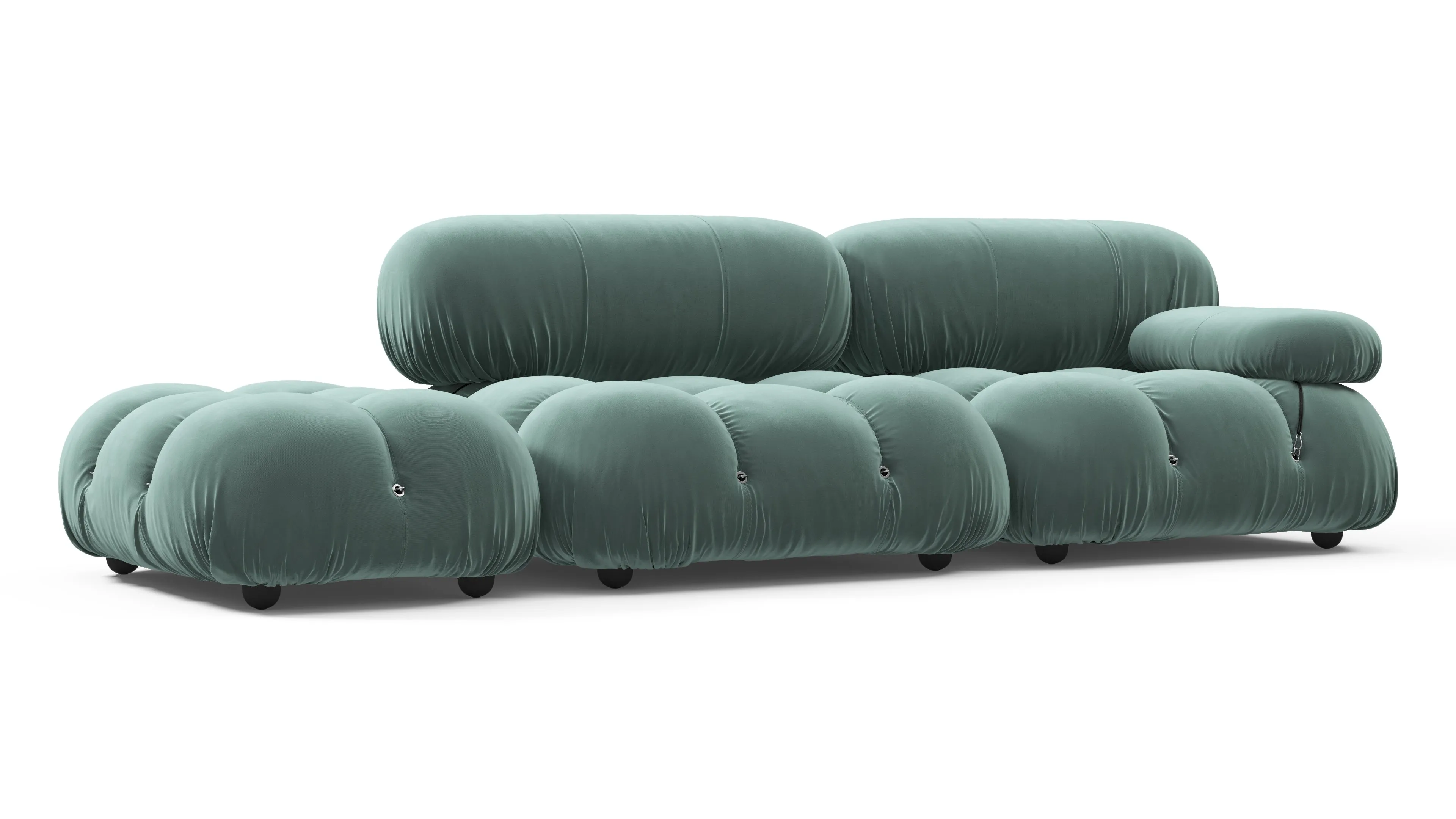 Belia - Belia Open End Sofa, Left, Jadeite Luxe Velvet