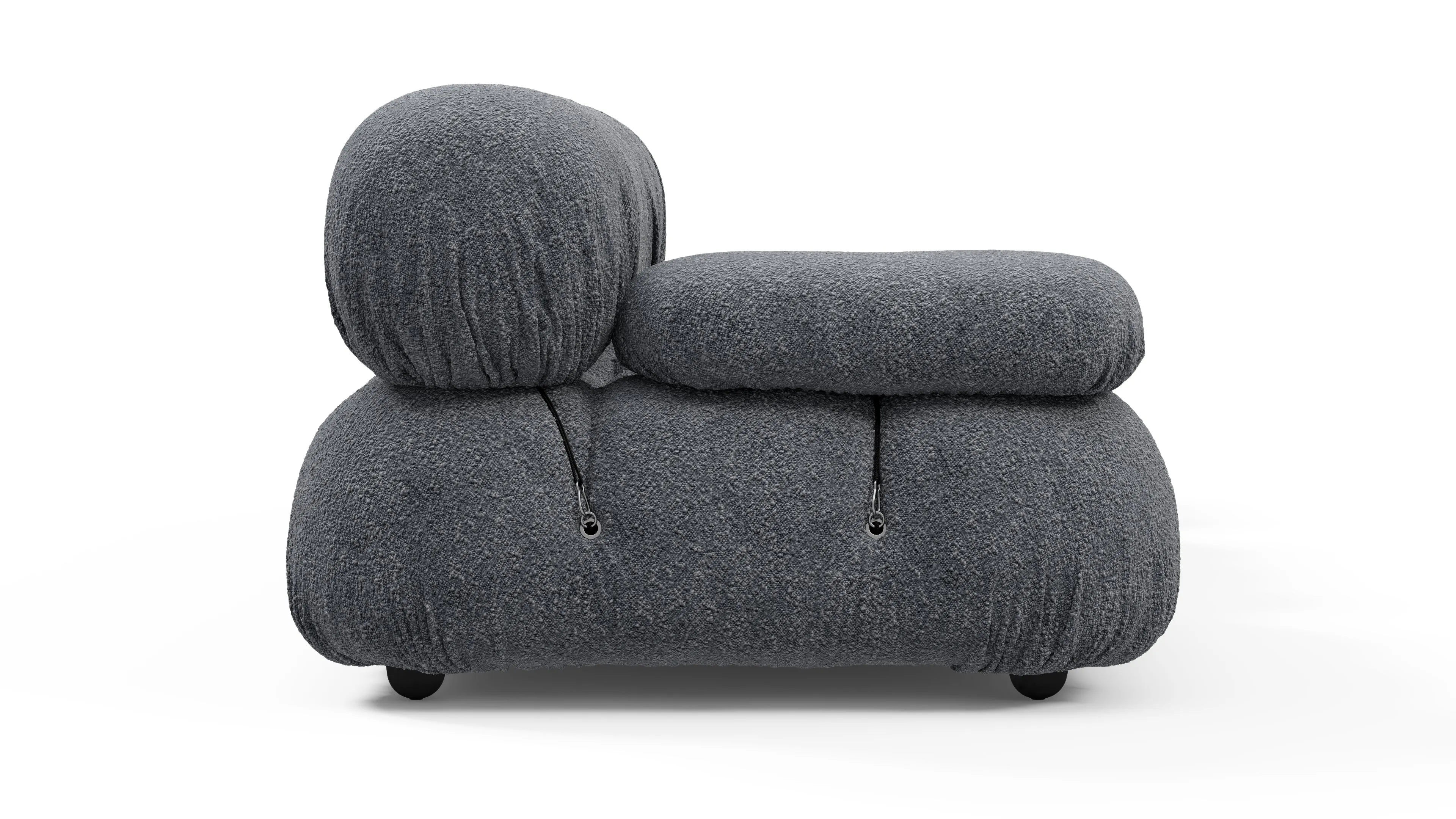 Belia - Belia Open End Sofa, Right, Gray Boucle