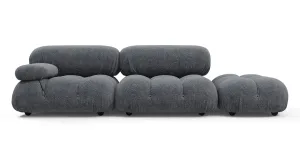 Belia - Belia Open End Sofa, Right, Gray Boucle