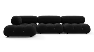 Belia - Belia Sectional, Left Chaise, Black Boucle