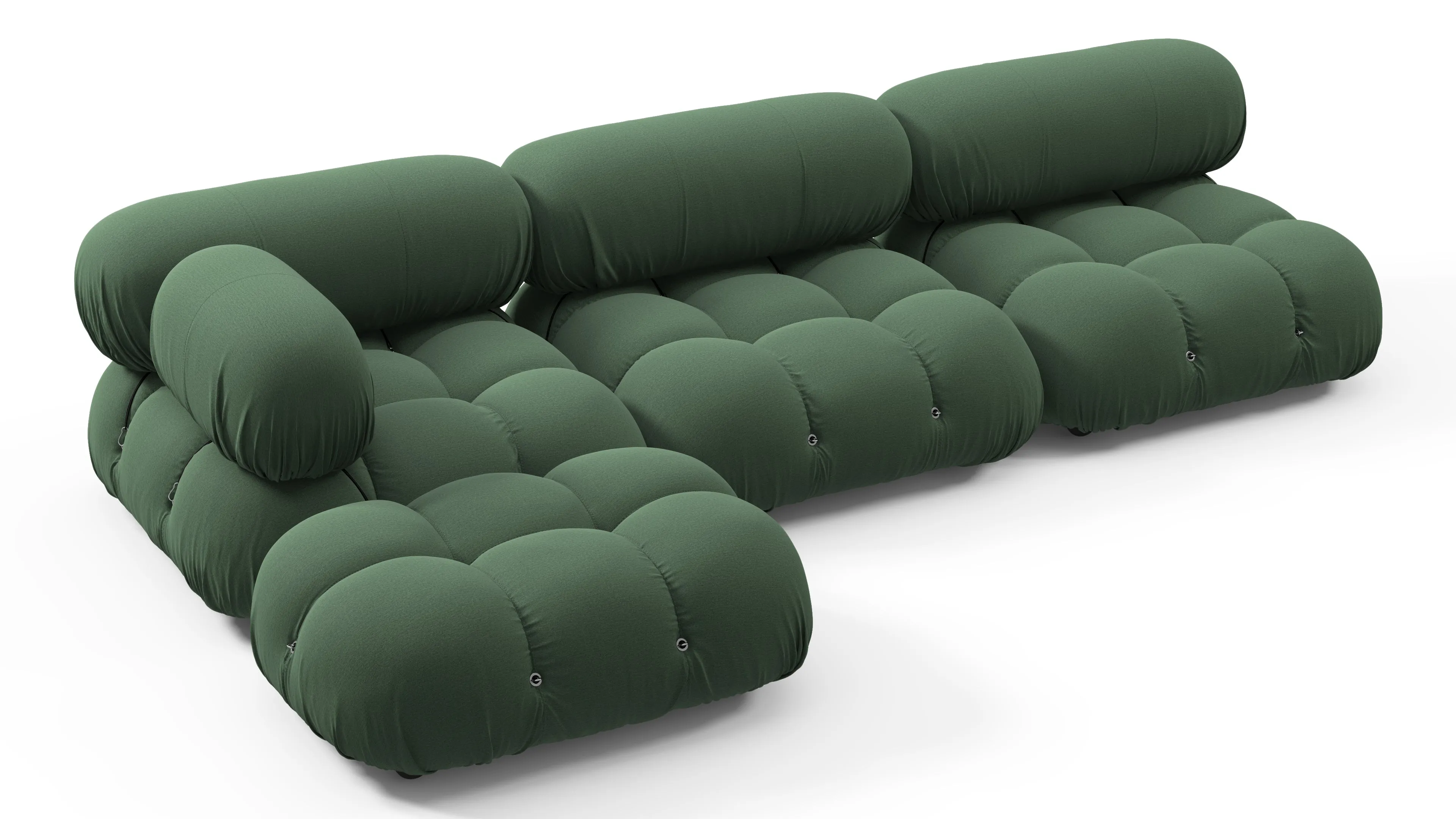 Belia - Belia Sectional, Left Chaise, Evergreen Brushed Weave