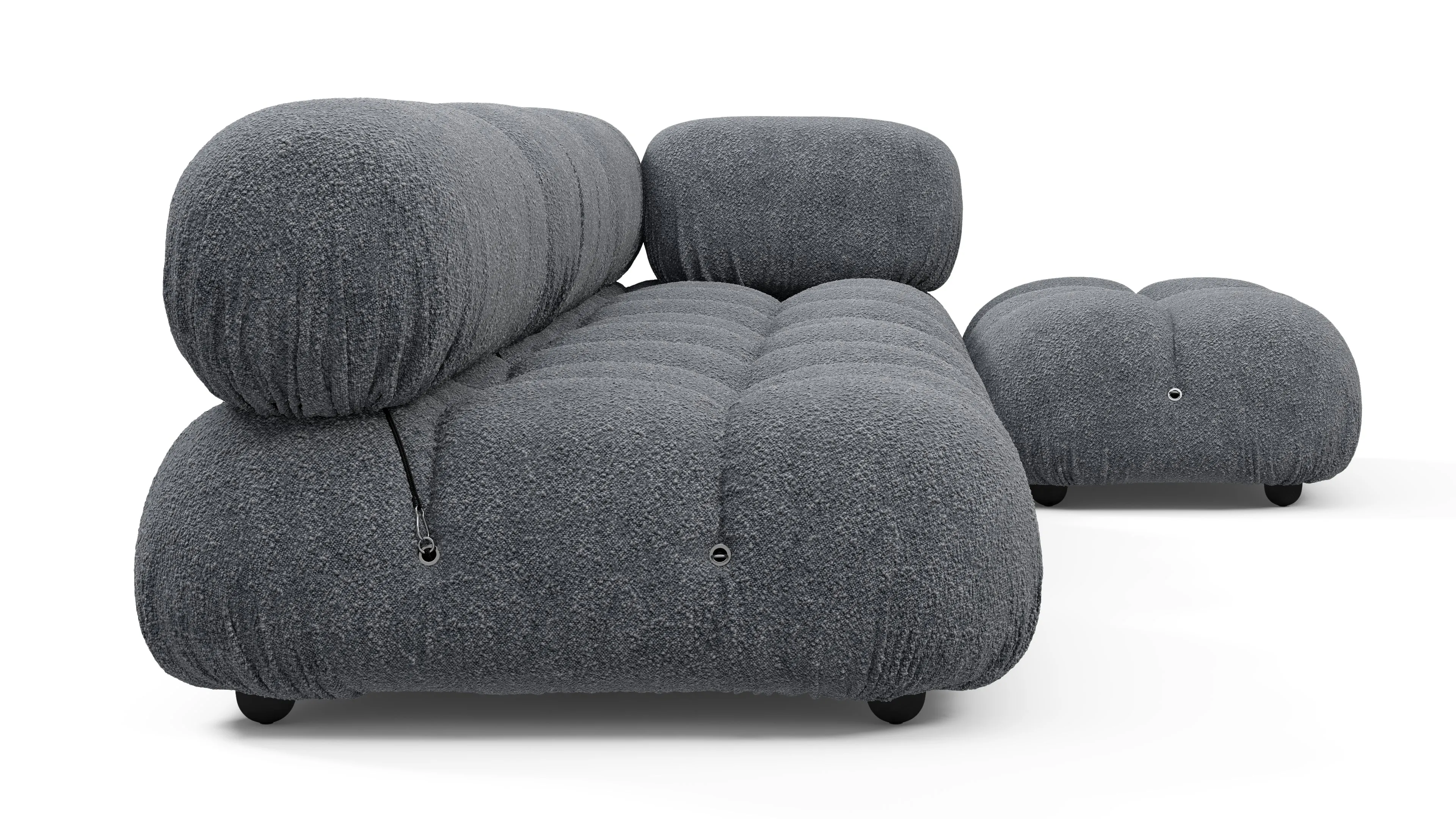 Belia - Belia Sectional, Right Chaise, Gray Boucle