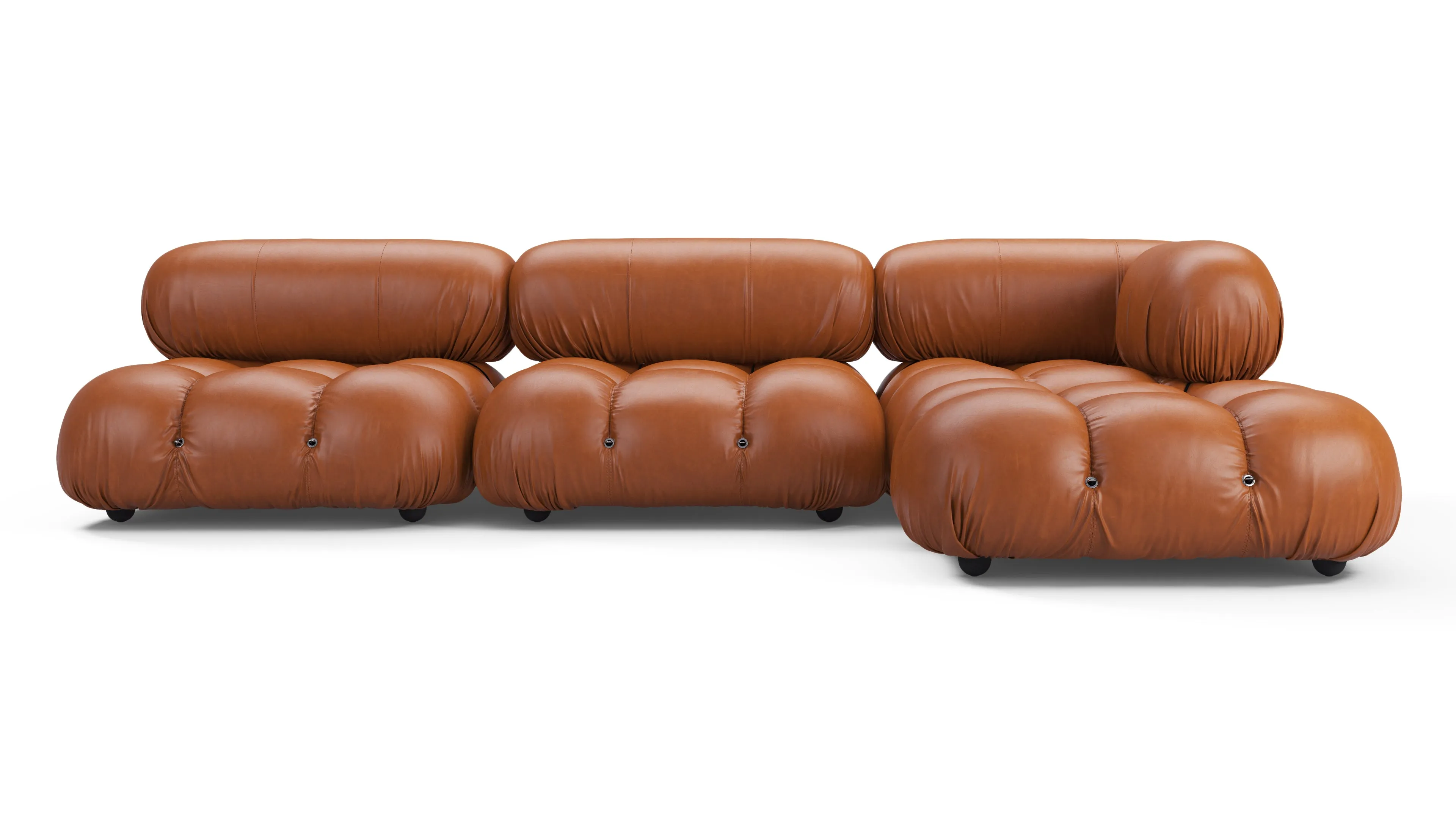 Belia - Belia Sectional, Right Chaise, Tan Premium Leather