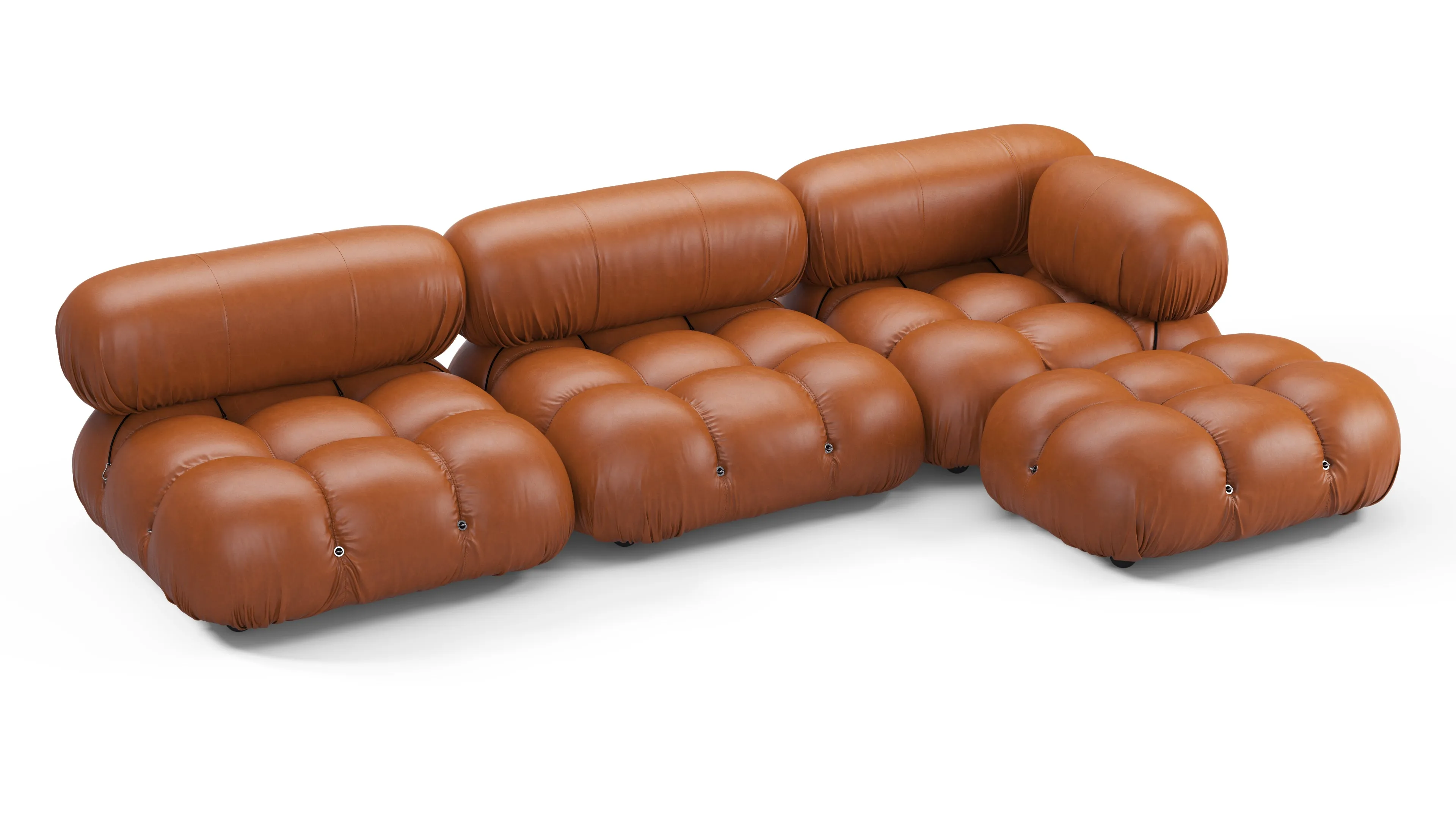 Belia - Belia Sectional, Right Chaise, Tan Premium Leather