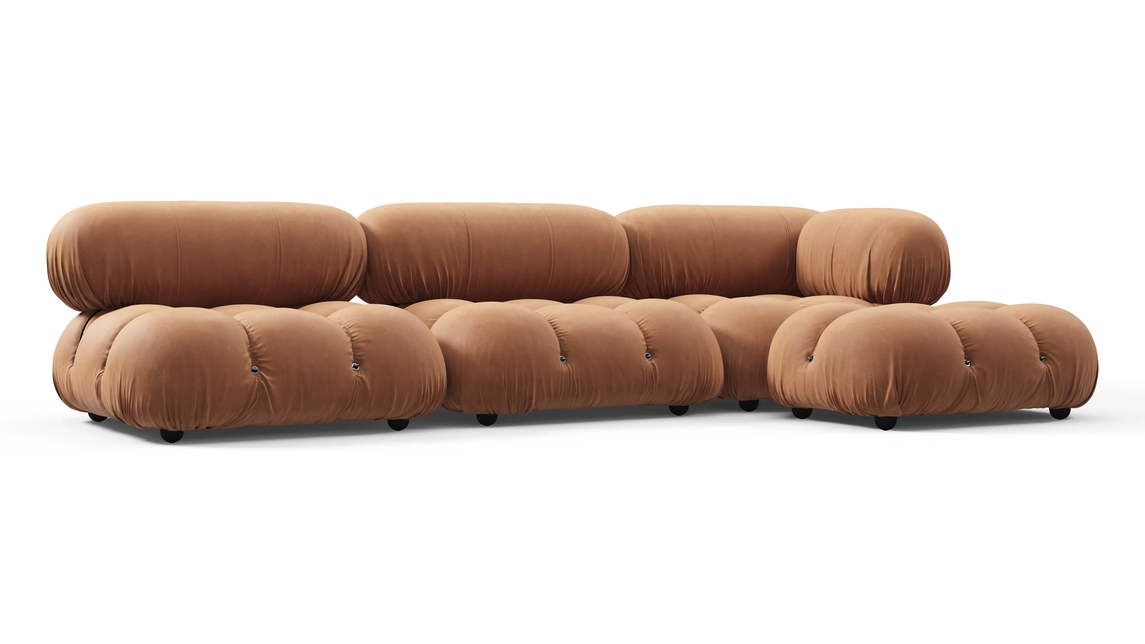 Belia - Belia Sectional, Right Chaise, Tan Vegan Leather