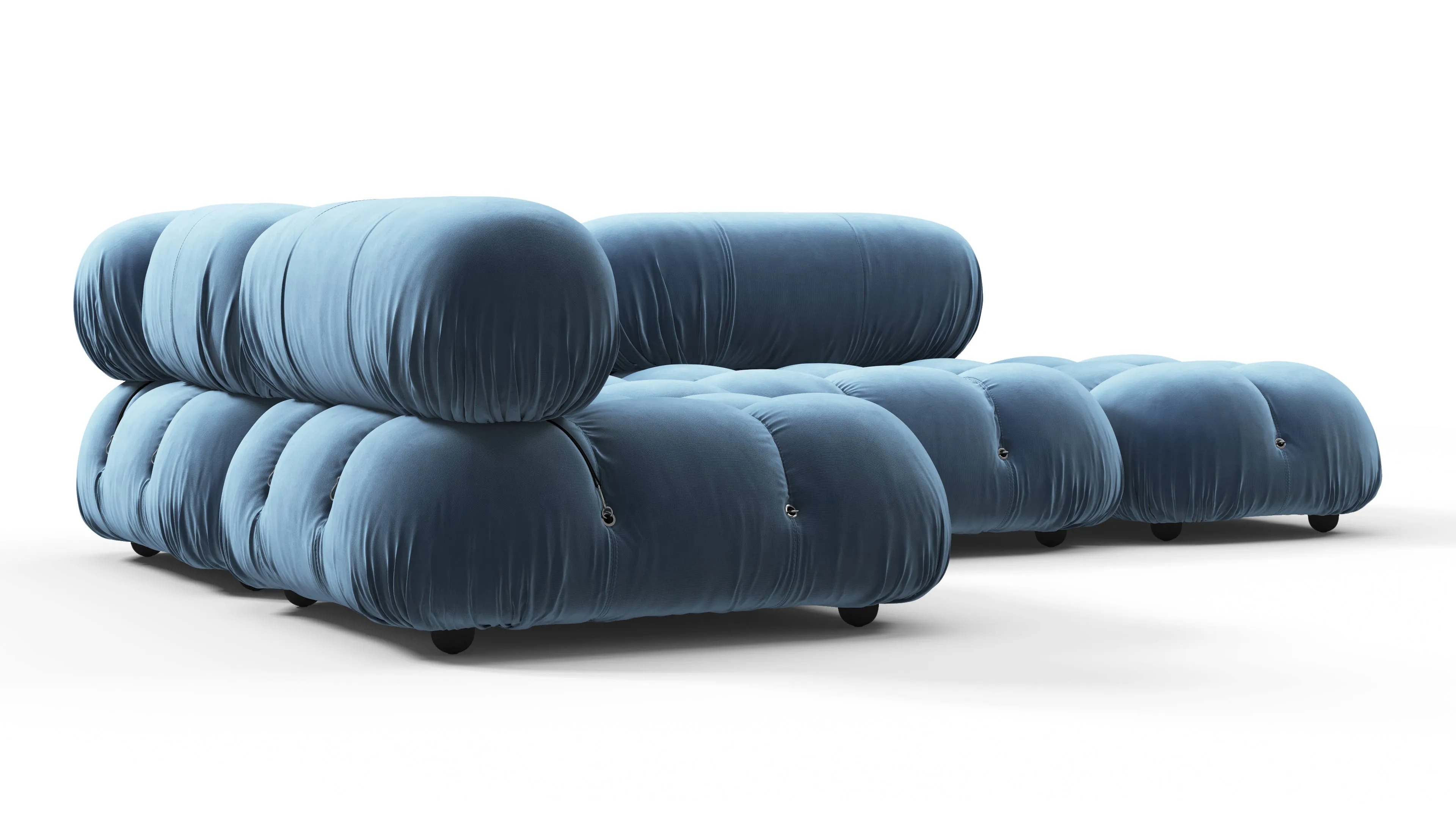 Belia - Belia Sectional, Small Left Corner, Aegean Blue Velvet