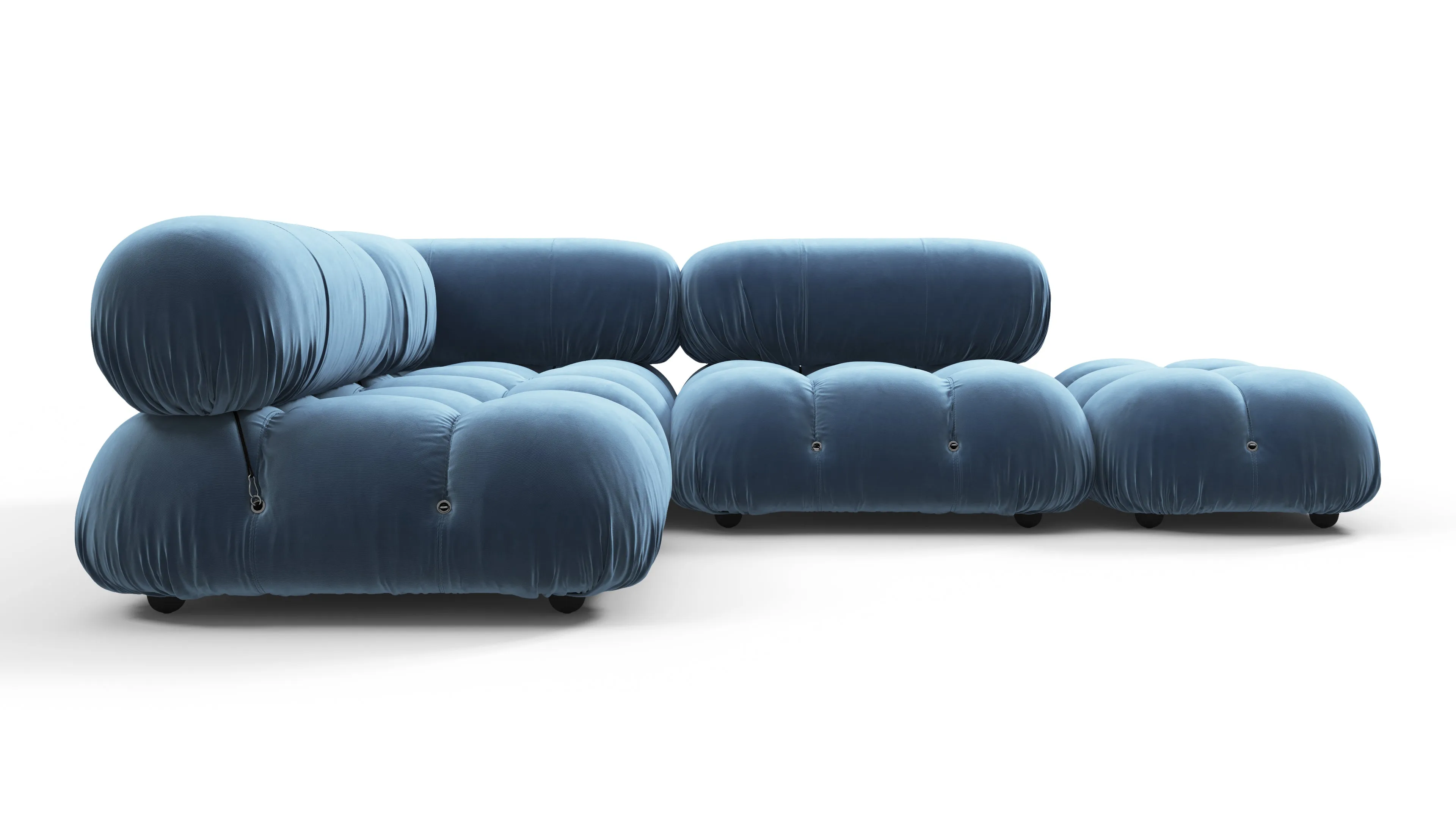 Belia - Belia Sectional, Small Left Corner, Aegean Blue Velvet