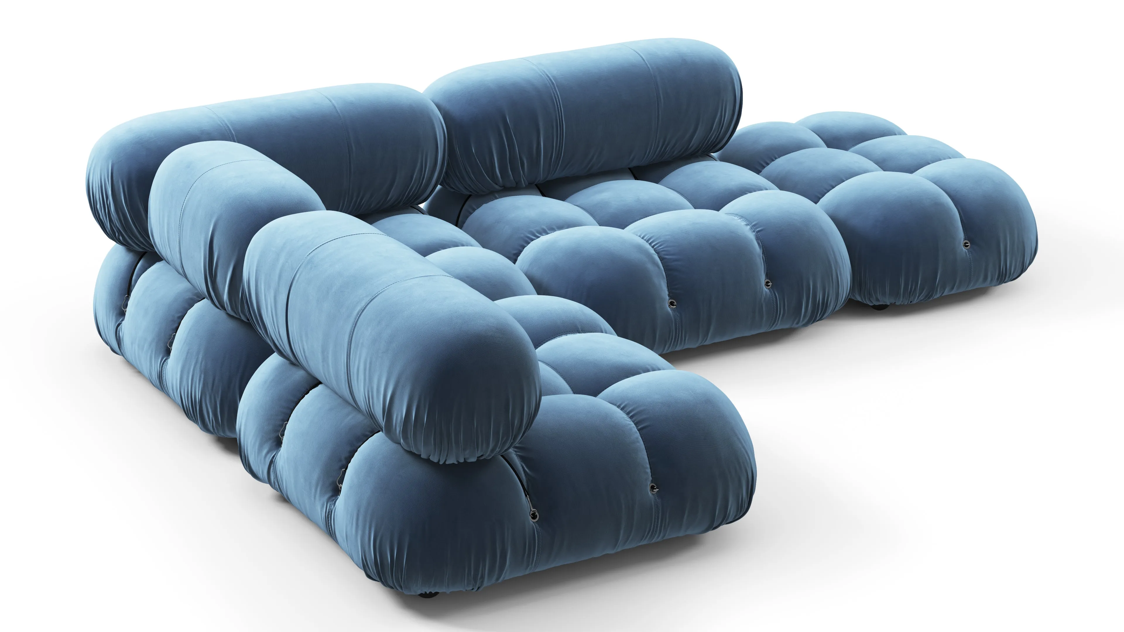 Belia - Belia Sectional, Small Left Corner, Aegean Blue Velvet