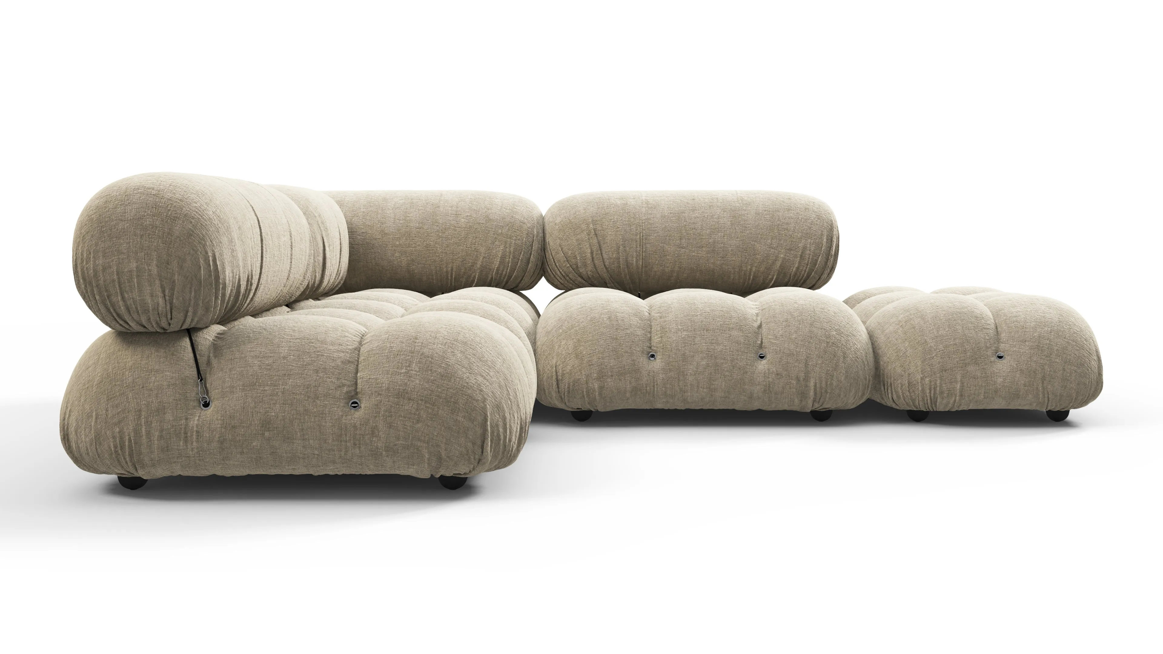 Belia - Belia Sectional, Small Left Corner, Beige Gray Chenille