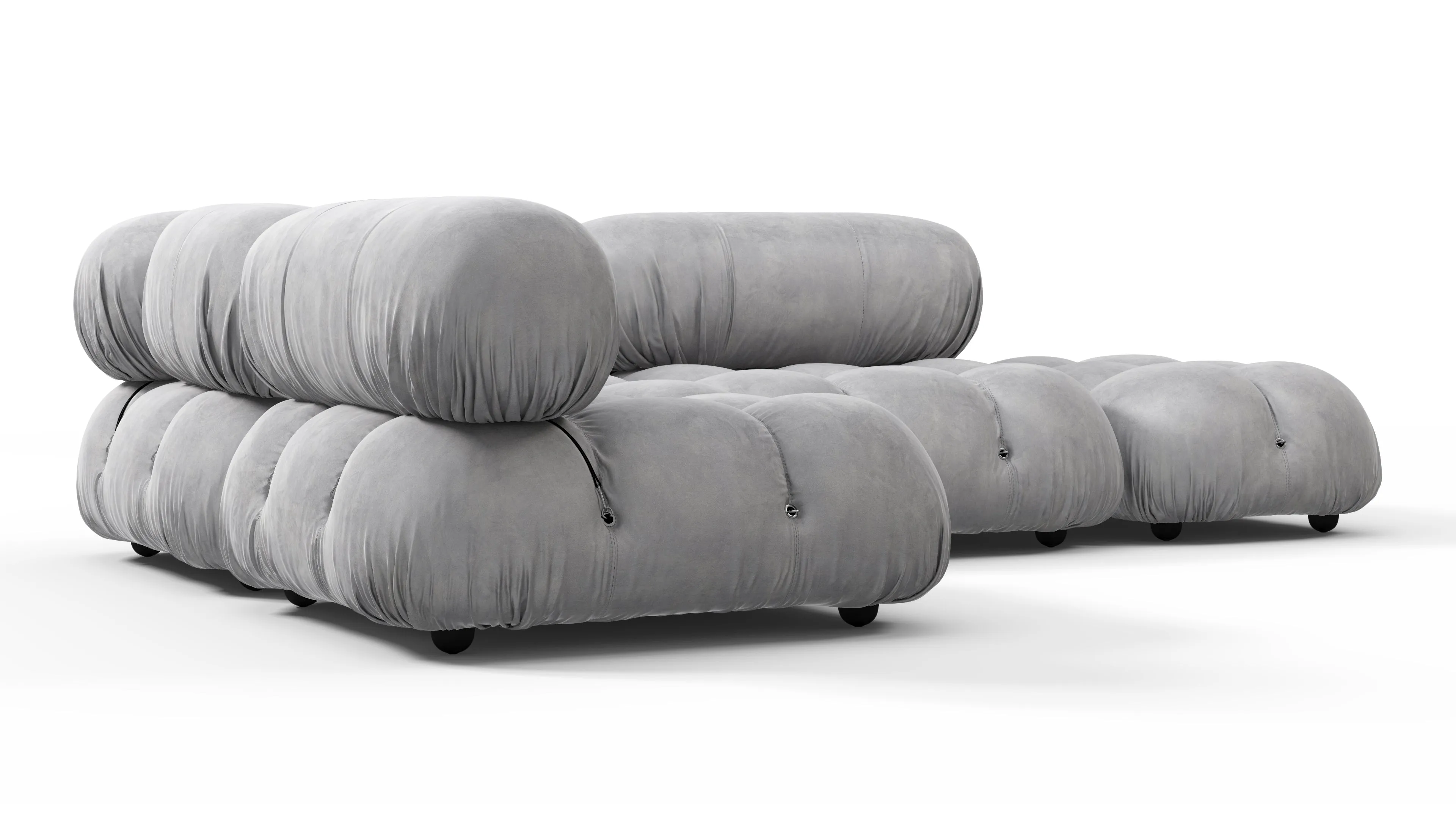 Belia - Belia Sectional, Small Left Corner, Light Gray Velvet