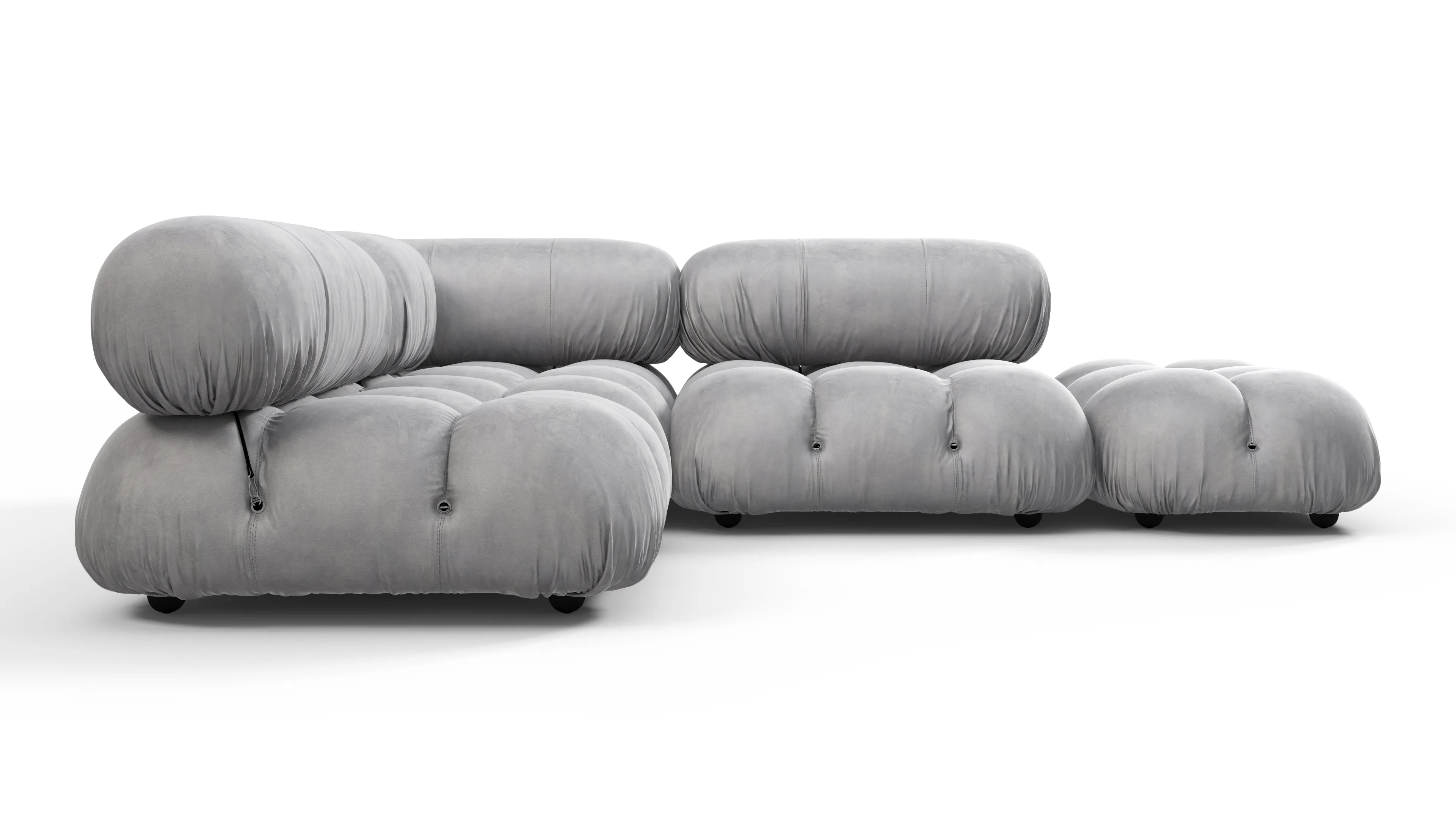 Belia - Belia Sectional, Small Left Corner, Light Gray Velvet