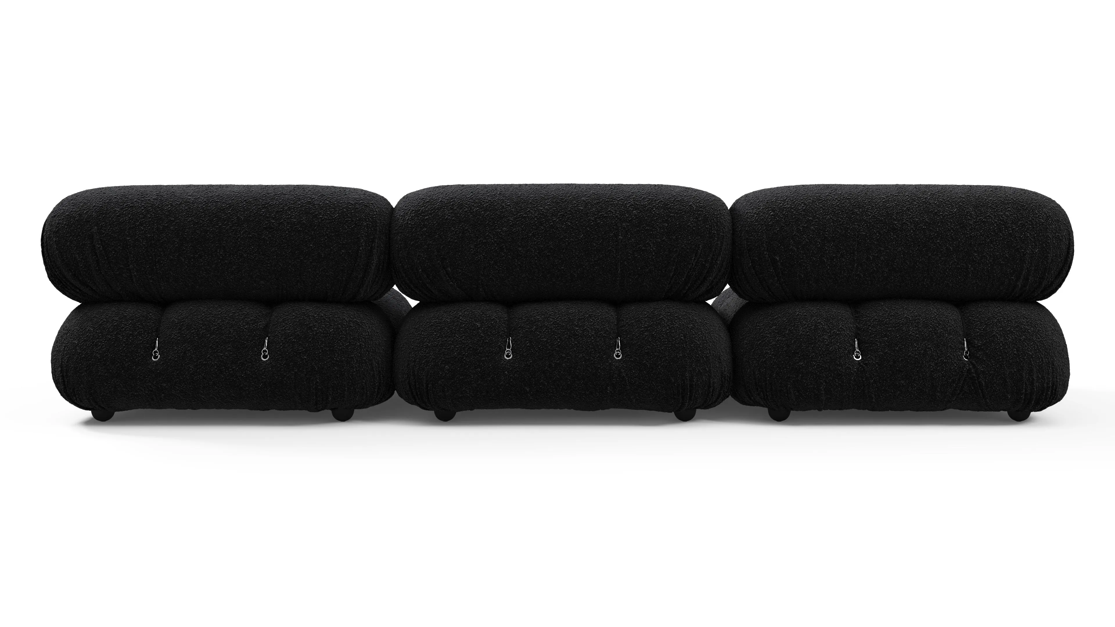 Belia - Belia Three Seater Sofa, Black Boucle