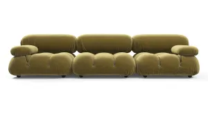 Belia - Belia Three Seater Sofa, Olive Gold Velvet