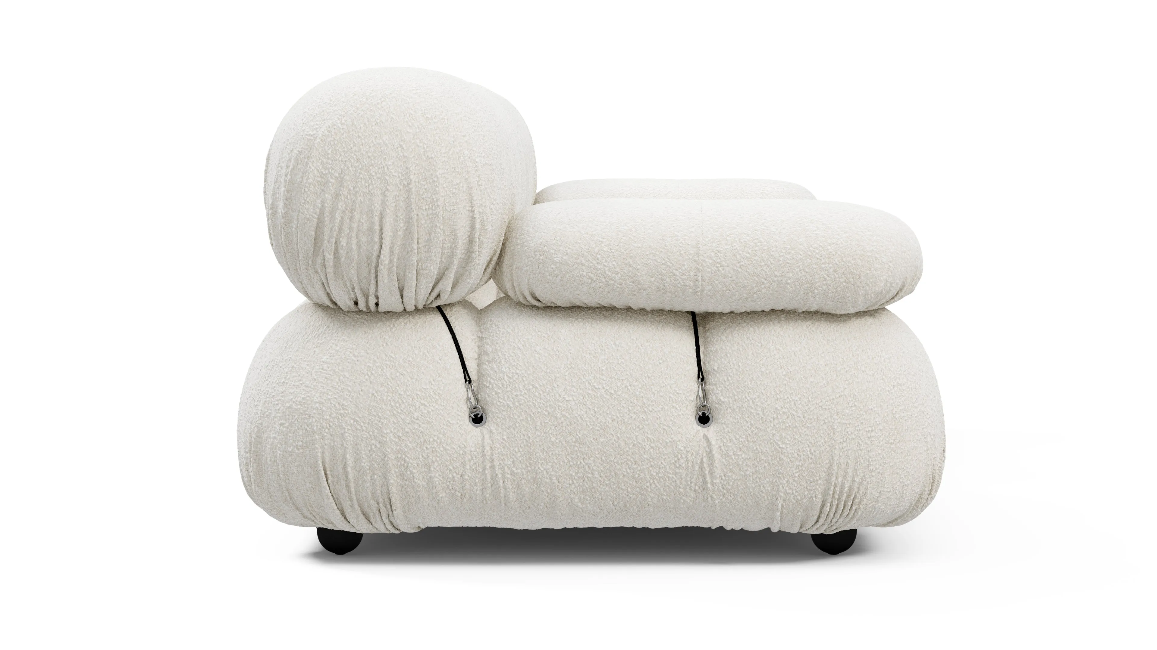 Belia - Belia Two Seater Sofa, White Boucle