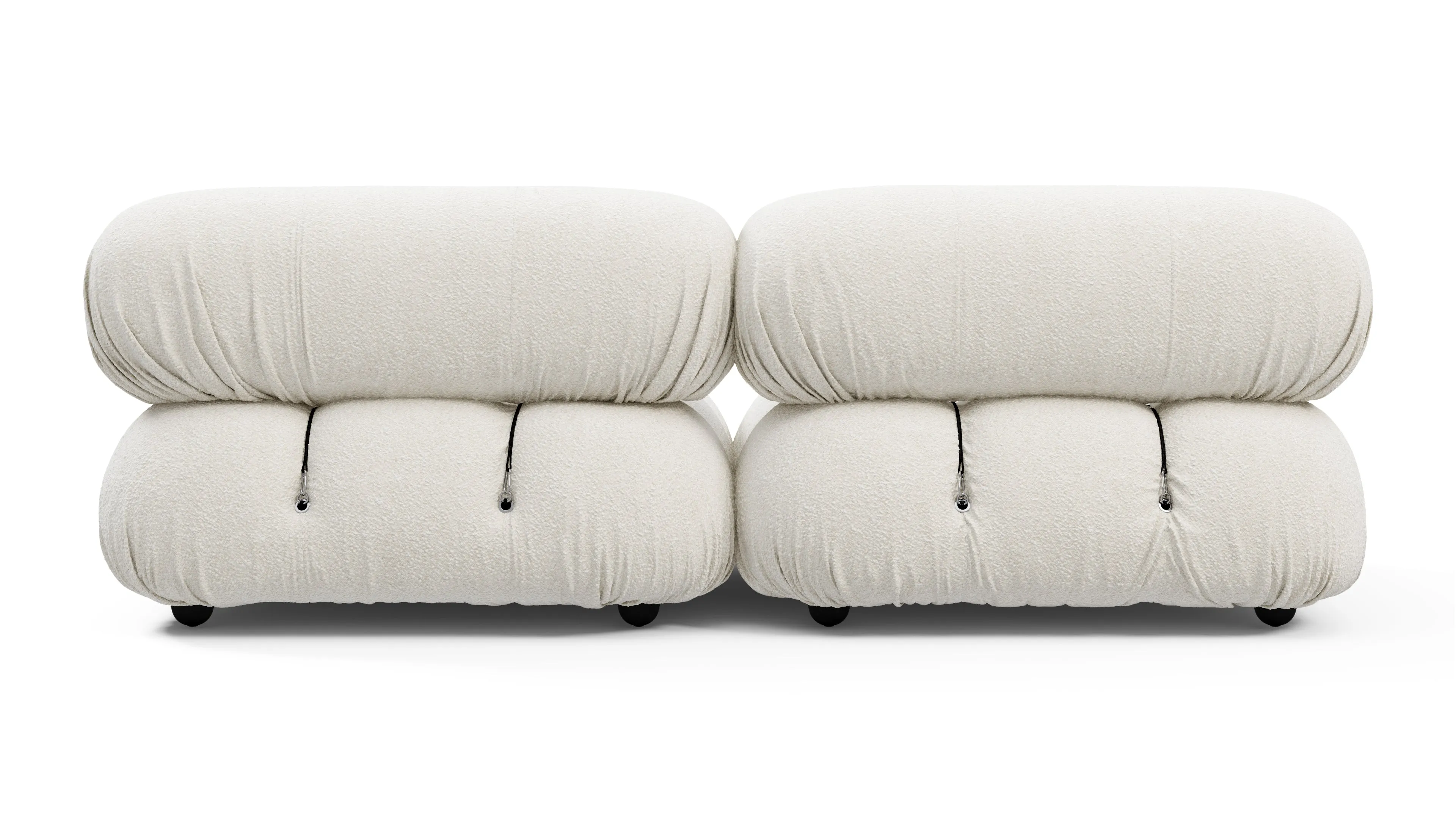 Belia - Belia Two Seater Sofa, White Boucle