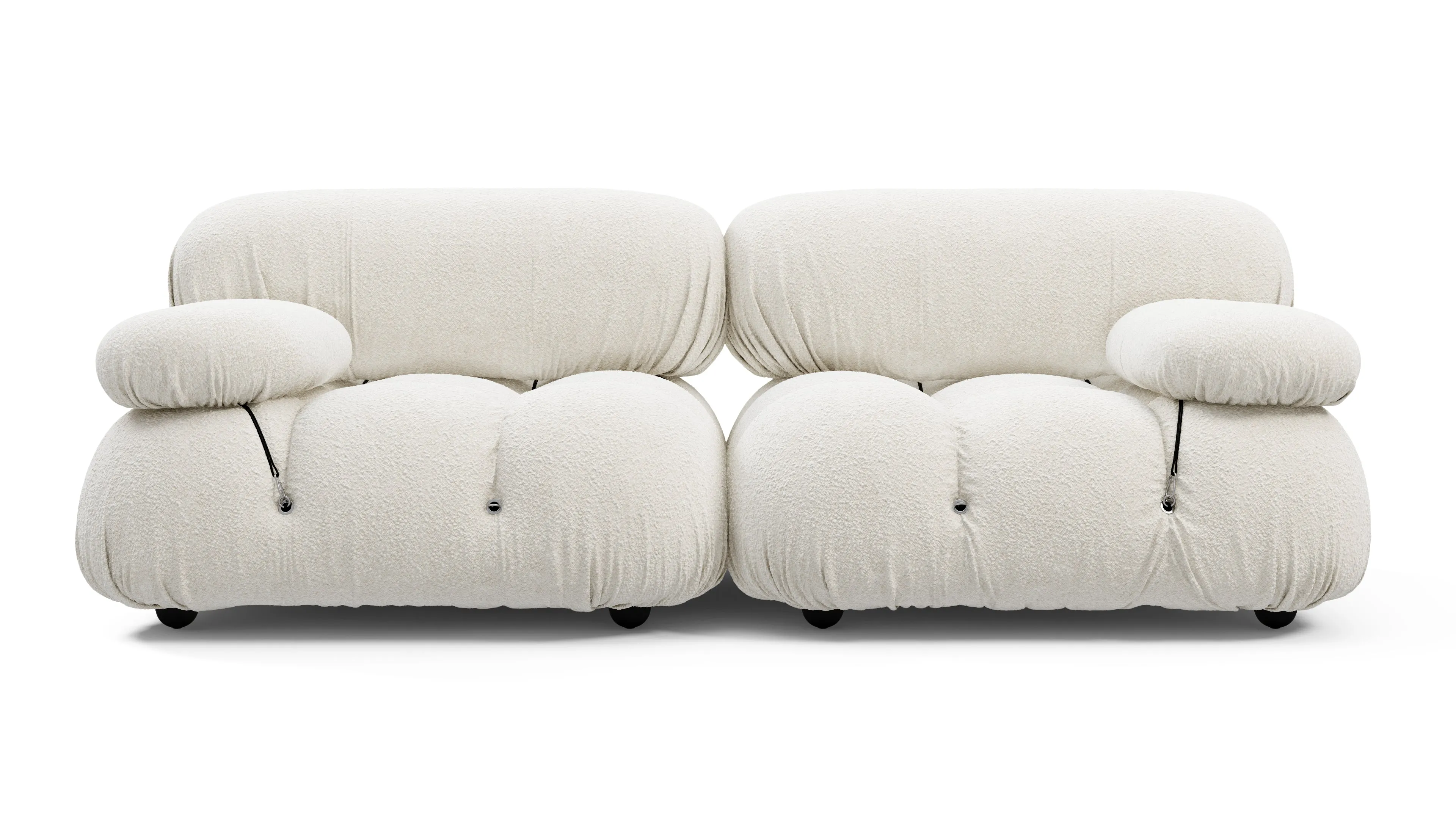 Belia - Belia Two Seater Sofa, White Boucle