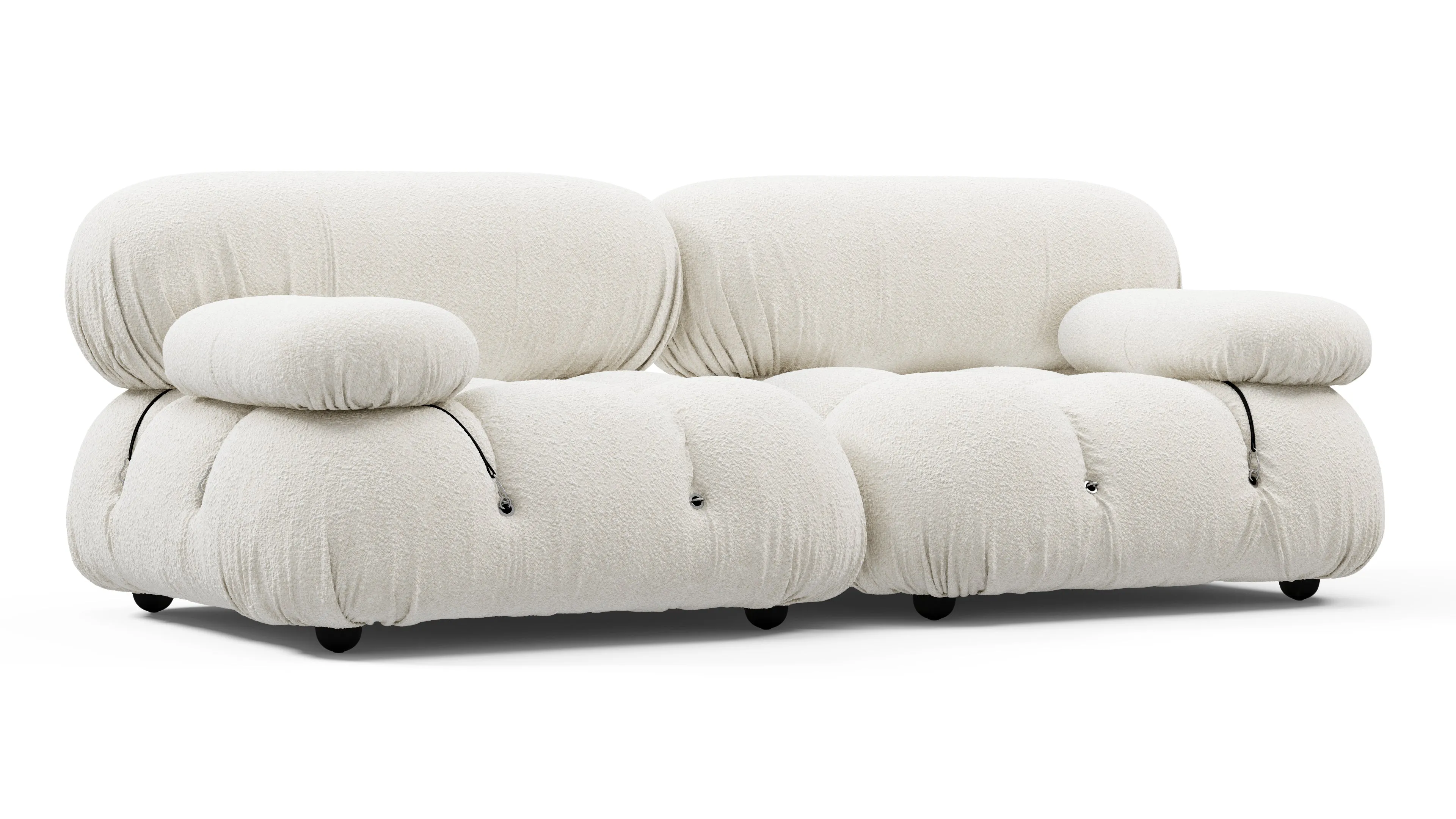 Belia - Belia Two Seater Sofa, White Boucle