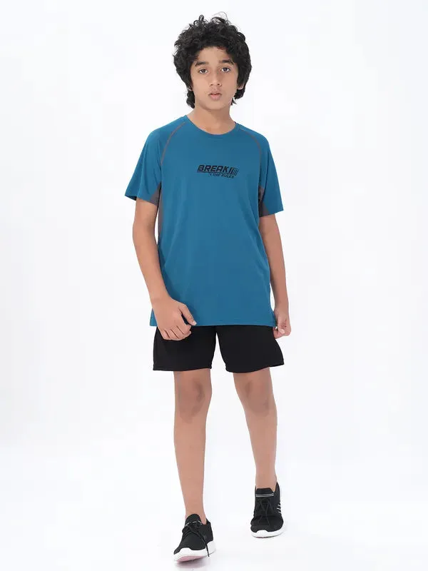 Boys Printed Slim Fit Crew Neck T-shirt with TECHNO COOL 