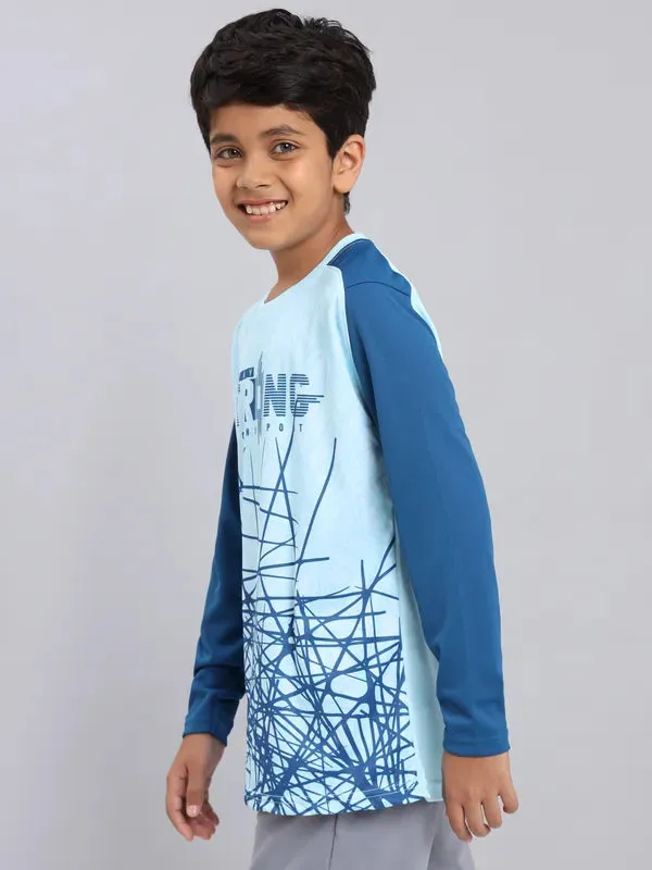 Boys Printed Slim Fit Crew Neck T-shirt with TECHNO COOL 