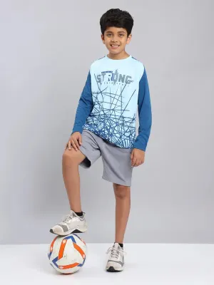 Boys Printed Slim Fit Crew Neck T-shirt with TECHNO COOL 