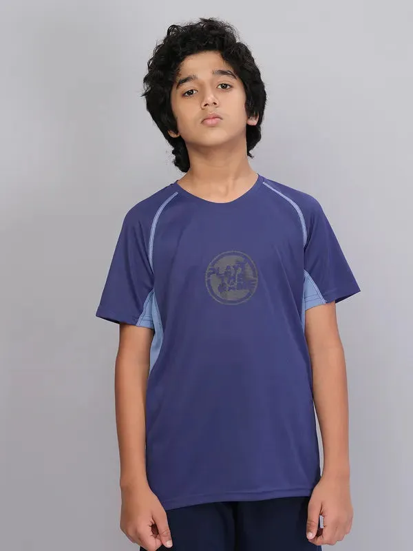 Boys Printed Slim Fit Crew Neck T-shirt with TECHNO COOL 