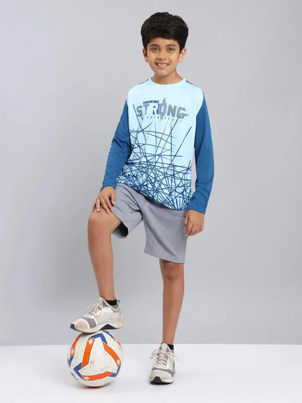 Boys Printed Slim Fit Crew Neck T-shirt with TECHNO COOL 