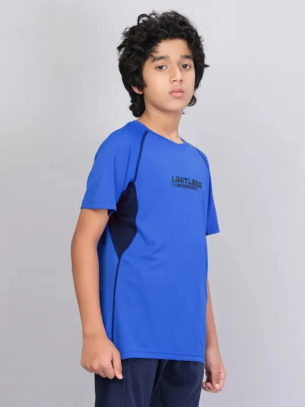 Boys Printed Slim Fit Crew Neck T-shirt with TECHNO COOL 