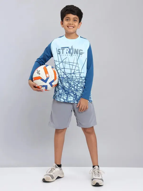 Boys Printed Slim Fit Crew Neck T-shirt with TECHNO COOL 