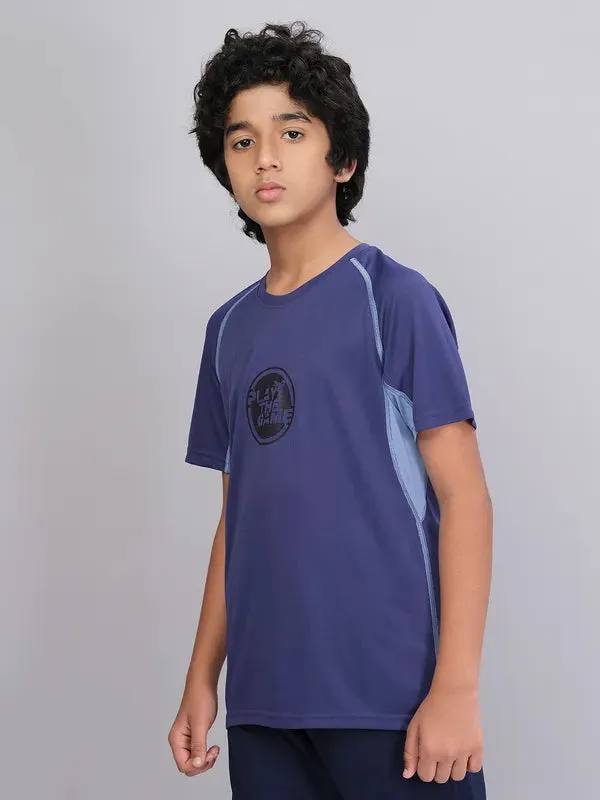 Boys Printed Slim Fit Crew Neck T-shirt with TECHNO COOL 