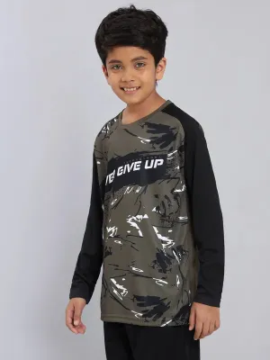 Boys Printed Slim Fit Crew Neck T-shirt with TECHNO COOL 