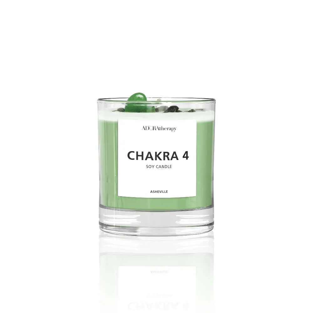 CHAKRA 4 SOY CANDLE WITH AVENTURINE GEMSTONES