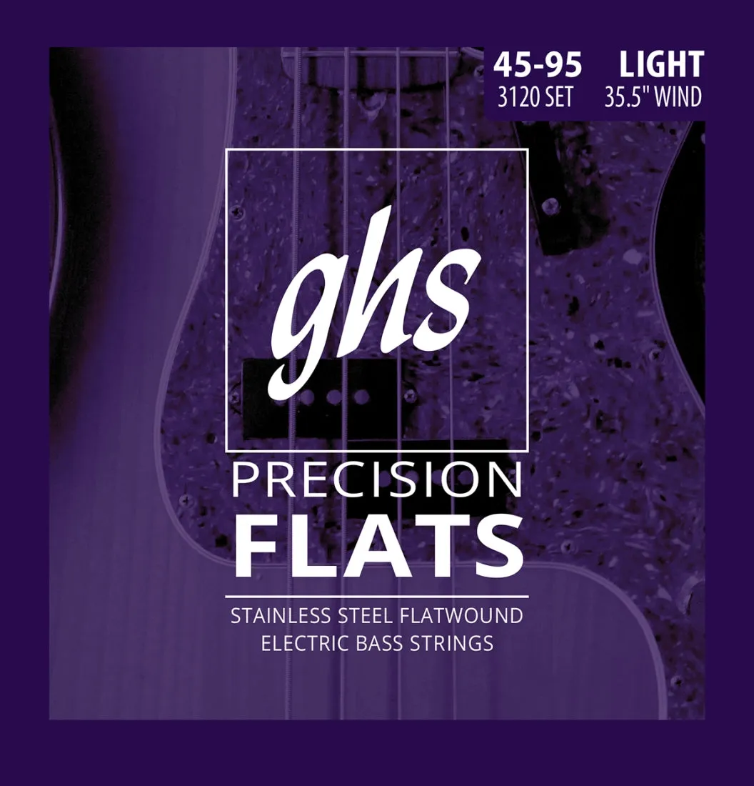 Ghs 3120 Precision Flatwound Stainless Steel Bass Guitar Medium String Set