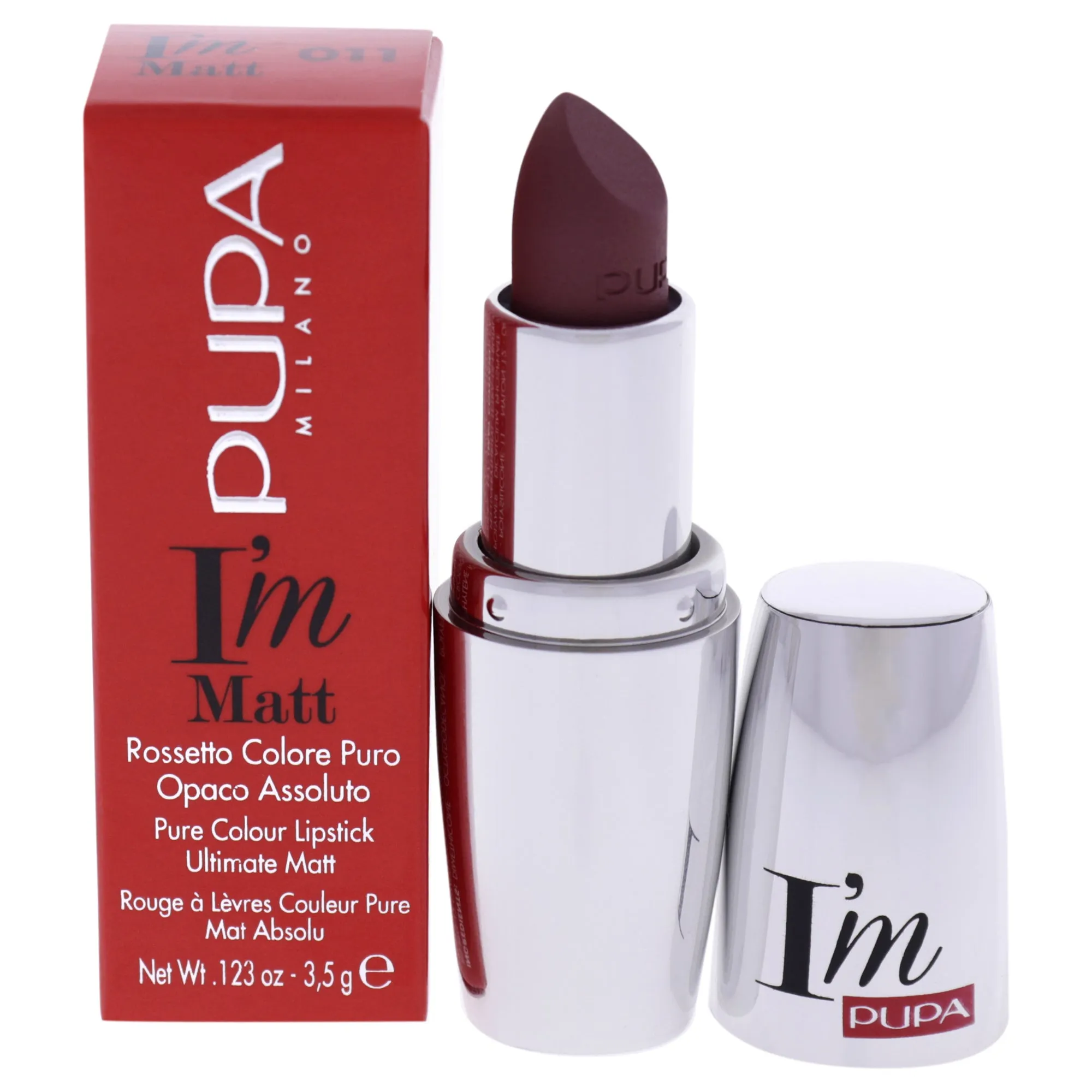 I Am Matte Pure Colour Lipstick - 011 Intense Nude by Pupa Milano for Women - 0.123 oz Lipstick