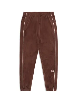 Lioni Velour Track Pant- Deep Mahogany