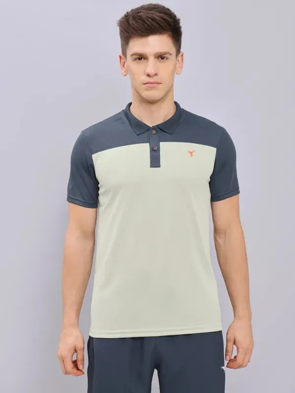 Men Colorblock Relax Fit Polo T-shirt with TECHNO COOL 