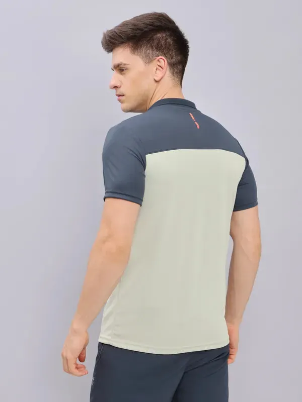 Men Colorblock Relax Fit Polo T-shirt with TECHNO COOL 