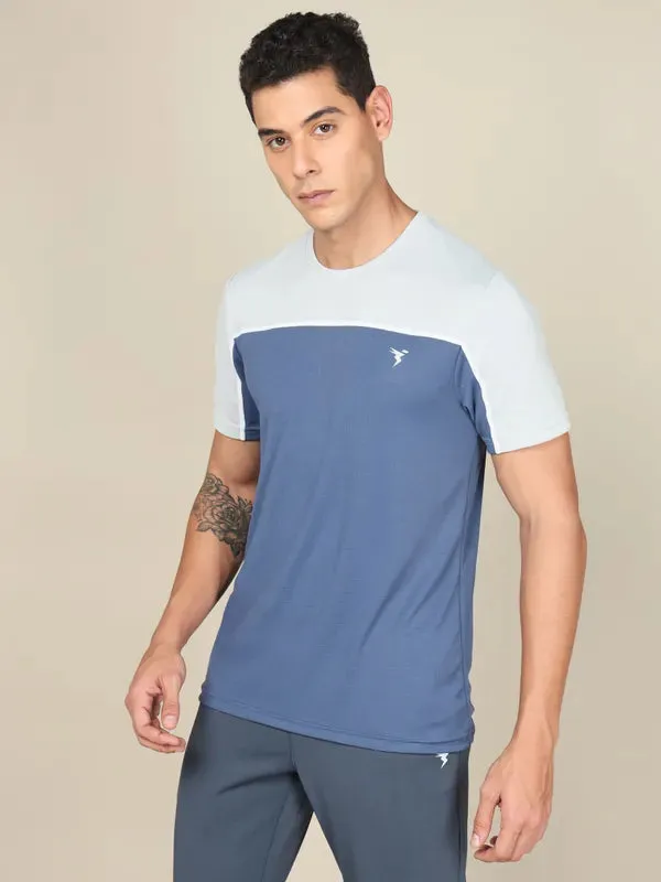 Men Colorblock Slim Fit Crew Neck T-shirt with TECHNO COOL 