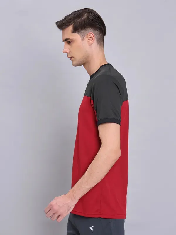 Men Colorblock Slim Fit Crew Neck T-shirt with TECHNO COOL 