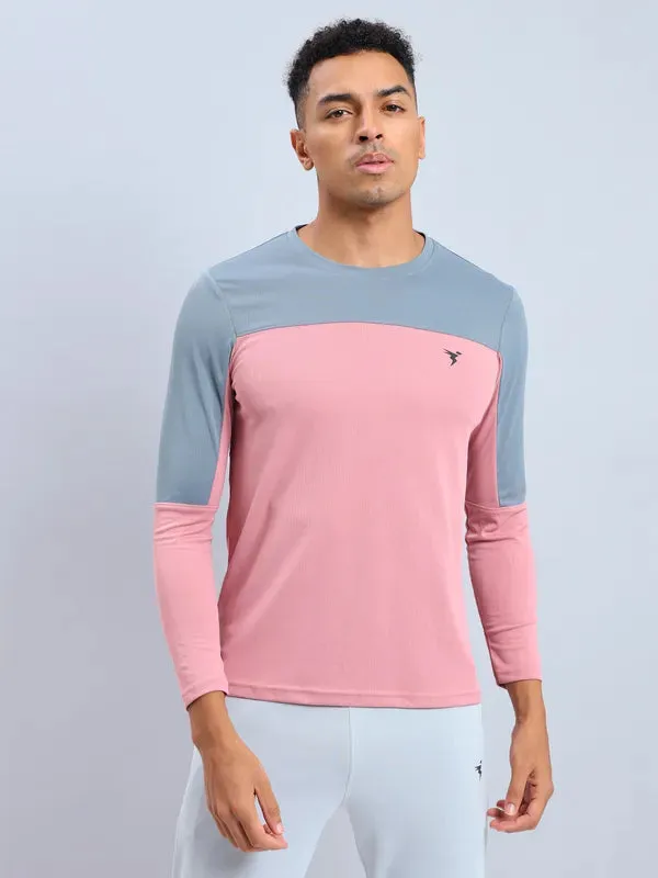 Men Colorblock Slim Fit Crew Neck T-shirt with TECHNO COOL 