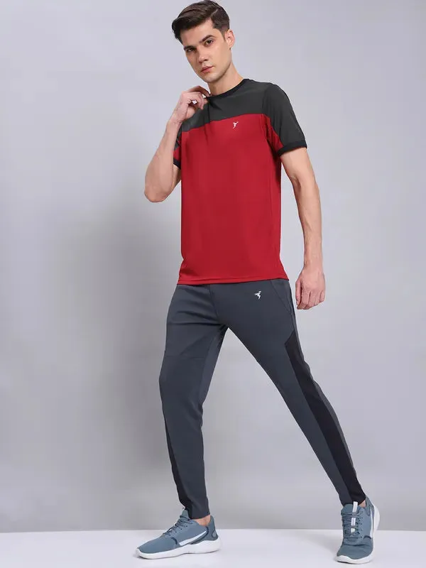 Men Colorblock Slim Fit Crew Neck T-shirt with TECHNO COOL 