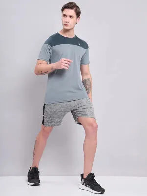 Men Colorblock Slim Fit Crew Neck T-shirt with TECHNO COOL 